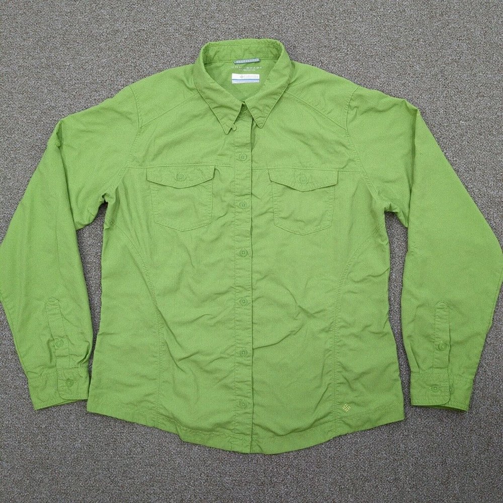 Columbia Sportswear Shirt Womens Large Omni Shade Quick Dry Button Long Sleeve